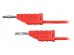 Test lead | 70VDC | 33VAC | 10A | banana plug 2mm,both sides | red