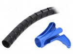 Spiral wrapping | &Oslash;bundle : 30mm | polypropylene | black | UL94HB