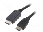 Cable | DisplayPort plug,HDMI plug | PVC | 3D,Full HD 1080p | 5m