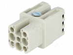 Connector: HDC | contact insert | female | 10A | 50V | Han&reg; D | PIN: 8