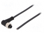 Cable: for sensors/automation | M12 | PIN: 4 | angled | 5m | plug | 250VAC