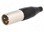 Connector: XLR | plug | male | AC | 15A | 133V | PIN: 3 | IP40 | straight