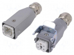 Connector: HDC | male + female | 10A | 400V | PIN: 5 | 4+PE | size A3 | M20