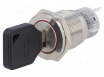 Switch: key switch | Stabl.pos: 2 | Switch.method: ON-ON | &Oslash;19mm | 90&deg;