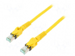 Patch cord | S/FTP | Cat: 6a | stranded | Cu | 2m | PUR | yellow | 27AWG