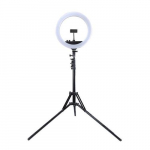 LED Ring Lamp 34.5cm with Tripod Stand up to 1.85m, Mirror, Phone Clamp, USB