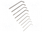 Wrench: hex key-set | spherical | stainless steel | 9pcs.