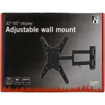 TV wall mount DELTACO 32"-55", 3-directional max 35kg, VESA 75x75 to 400x400mm / ARM-425