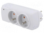 Plug socket strip: protective | Sockets: 2 | 230VAC | 10A | white