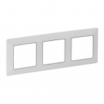Plate Valena Life - 3 gang - white/chrome