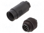 Connector: circular | 250V | 10A | PIN: 7 | plug | male | Type: unshielded