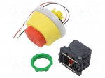 Switch: emergency stop | 22mm | Stabl.pos: 2 | NC x2 + NO | red | LED