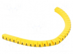 Marker: cable | Marking: A | 2.5&divide;5mm | PVC | yellow | leaded | PA-1 | L: 3mm