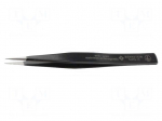 Tweezers | Blade tip shape: sharp | Tweezers len: 130mm | ESD