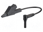 Test lead | angular banana plug 2mm,crocodile clip | Len: 0.25m