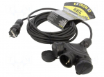 Extension lead | 3x1.5mm2 | 10m | rubber | black | Sockets no: 3 | 16A