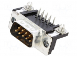 Connector: D-Sub | PIN: 9 | socket | male | on PCBs | angled 90&deg; | THT