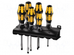 Screwdriver: for impact-set | Phillips,slot | hanger | 6pcs.
