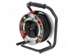 Extension lead | 3x1.5mm2 | 20m | rubber | black | Sockets no: 4 | reel