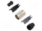 Connector: M9 | plug | female | Plating: gold-plated | 125V | 3A | IP40