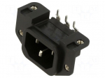 Connector: AC supply | socket | male | 10A | 250VAC | C14 (E) | GSP1