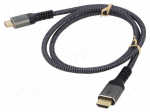 Cable | DisplayPort plug,HDMI plug | PVC | textile | 4K,UHD 2160p
