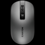 CANYON MW-18, 2.4GHz Wireless Rechargeable Mouse with Pixart sensor, 4keys, Silent switch for right/left keys,DPI: 800/1200/1600, Max. usage 50 hours for one time full charged, 300mAh Li-poly battery, Dark grey, cable length 0.6m, 116.4*63.3*32.3mm,  ...
