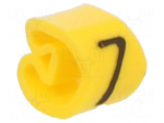 Marker: cable | Marking: 7 | 2.5&divide;5mm | PVC | yellow | leaded | PA-1 | L: 3mm