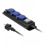 Elektrimaterjalid | Kaablid, Jaotuss&uuml;steemid ja T&ouml;&ouml;riistad // Elektri laiendid, Pikendusjuhtmete, hajutuste ja UK ja USA adapterite komplekt // Przedłużacz warsztatowy bryzgoszczelny z wyłącznikiem IP44, 3 gniazda 2P+Z IP44, przew&oacute;d gumowy, H05RR-F 3 ...