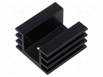 Heatsink: extruded | U | TO220 | black | L: 35mm | W: 32mm | H: 20mm | 8K/W