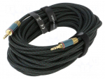 Cable | Jack 3.5mm 3pin angled plug,both sides | 10m | textile