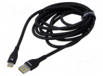 Cable | High Speed,USB 2.0 | USB A plug,USB C plug | 2m | black | 100W