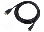 Cable | HDMI plug,micro HDMI plug | PVC | HDMI 2.1 | Len: 1m | black