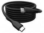 Cable | USB 2.0 | USB C plug,both sides | nickel plated | 1m | black