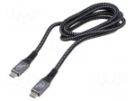Cable | USB 3.2 | USB C plug,both sides | 1.5m | black | 20Gbps | 100W