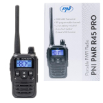 Portable radio station PNI PMR R45 PRO 446MHz, 0.5W, 99 programmable channels, 16 PMR and 38 CTCSS and 104 DCS tones, Squelch 5 levels, VOX, TOT, BCL, Scan, Roger Beep
