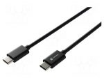 Cable | USB 2.0 | USB C plug,both sides | 2m | black | Cu,tinned | 100W