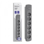 Qoltec Power strip | 6 sockets | 1.8m | Grey