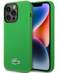 Back panel cover Lacoste Apple iPhone 15 Pro 6.1 Liquid Silicone Microfiber Croc Logo Magsafe Back Cover Green Green
