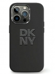 Back panel cover DKNY Apple iPhone 15 hardcase Liquid Silicone Metal Logo Black