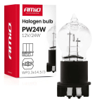 Autolambid, Mootorratta ja traktori valgustid // Autolambid, Mootorratta ja traktori valgustid // Żar&oacute;wka halogenowa pw24w wp3.3x14.5-3 24w 12v amio-04409