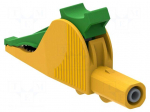 Crocodile clip | 36A | yellow-green | Grip capac: max.40mm