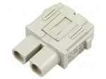 Connector: HDC | contact insert | female | MIXO | PIN: 2 | 40A | 600V