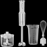 Hand Blender, 1200W in CB, White, Tiger Teeth Cutter, Whisk, Food Processor, Cup