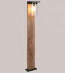 Trio Ardila pole lamp 100 cm E27 wood/matt black dusk sensor gaismeklis 411660135 4017807603453