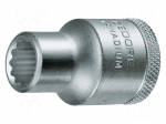 Socket: 12-angles | socket spanner | 12mm | 1/2" | Plating: chromium