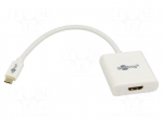 Adapter | USB 3.1 | HDMI socket,USB C plug | 200mm | white