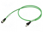 Cable: for sensors/automation | PIN: 8 | M12 male angled,RJ45 plug