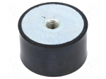 Vibration damper | M10 | &Oslash;: 50mm | rubber | L: 30mm | H: 10mm
