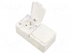 Connector: AC supply | socket | 2P+PE | 250VAC | 16A | white | wall mount
